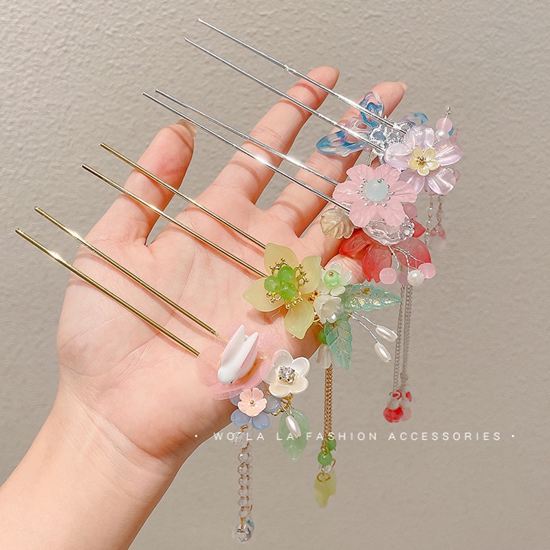 Trâm Cài Tóc Thiết Kế Tua Rua Phong Cách Cổ Điển Cho Nữ