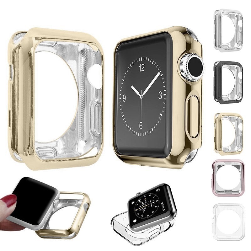 Thích hợp cho iWatch series 5 4 3 2 1 Vỏ bảo vệ TPU Đồng hồ thông minh Apple 38 40 42 44mm khung bảo vệ chống rơi