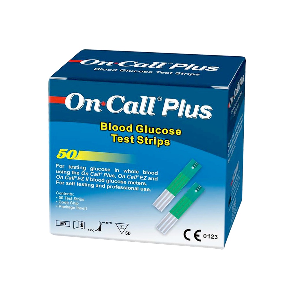 Combo 50 Que thử đường huyết On Call Plus và 50 kim chích máu thử tiểu đường