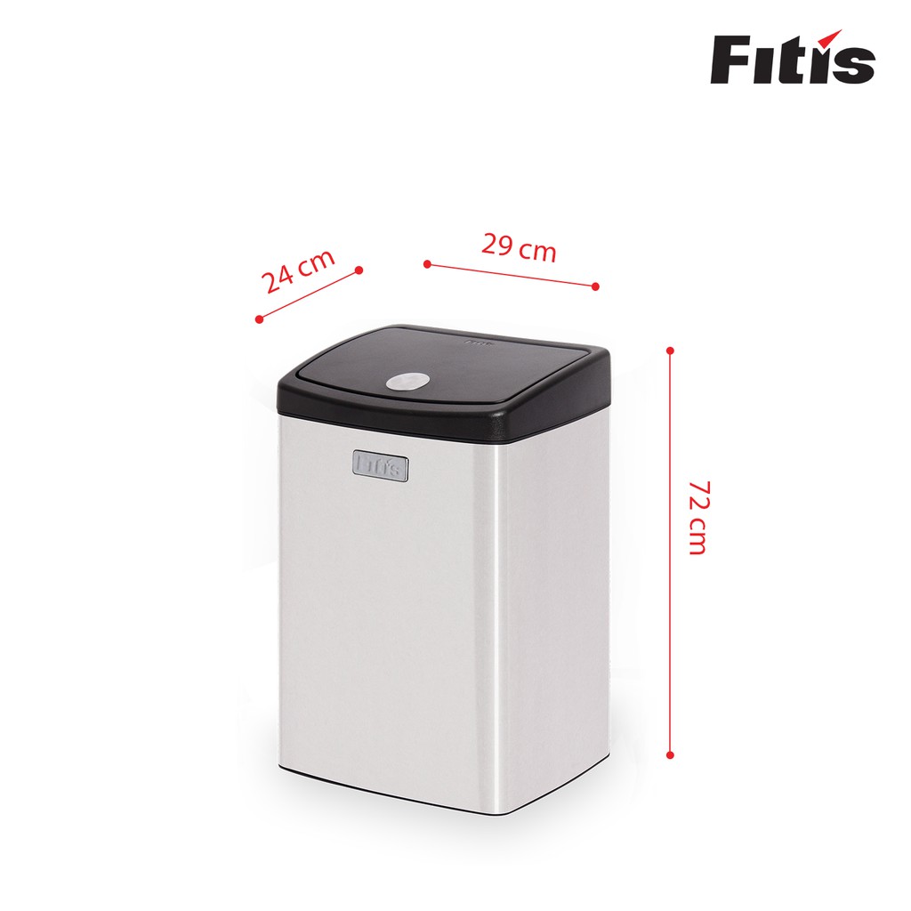 Thùng rác Fitis Premium - Nhấn vuông nhỏ - 15L