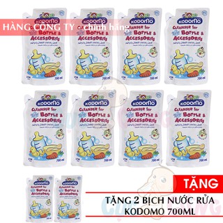 Bộ 8 bịch nước rửa bình sữa KODOMO - 700ml Tặng 2 bịch nước rửa bình sữa KODOMO