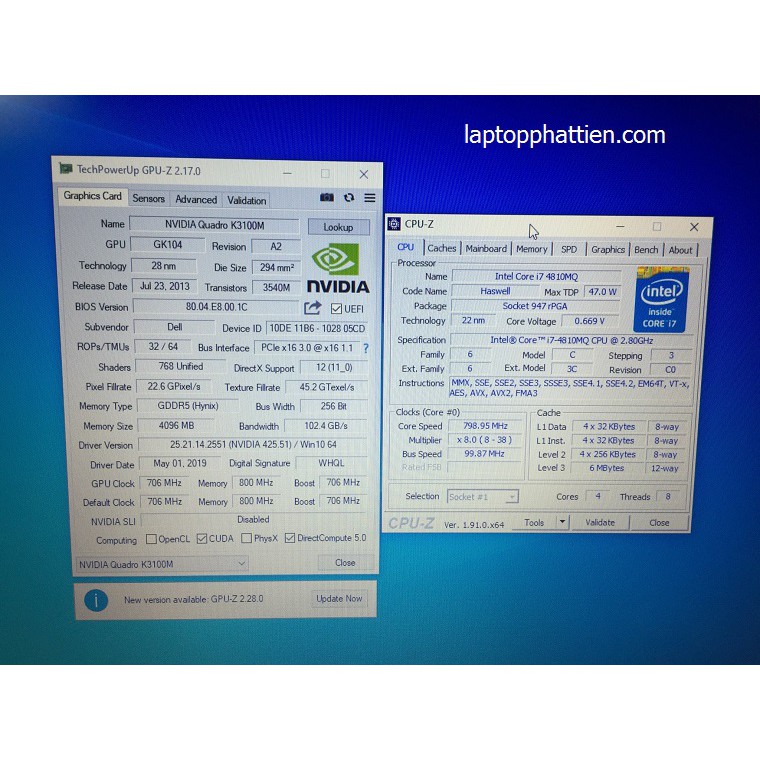 Laptop Dell Precision M6800 I7 4810MQ, 8G RAM, SSD 256G, K3100M 4G GDDR5 , 17.3 Inch HD+ | BigBuy360 - bigbuy360.vn