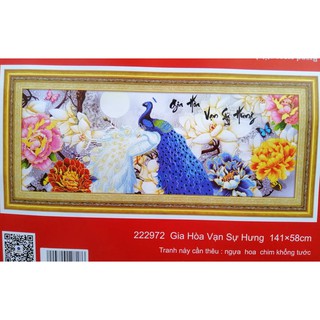 Tranh thêu chữ thập Gia hòa vạn sự hưng (chưa thêu) 222972