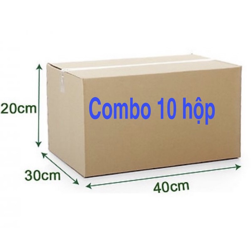 Combo 10 hộp carton size 40x30x20 đóng hàng (có sẵn)