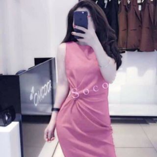 Đầm thun xoắn eo