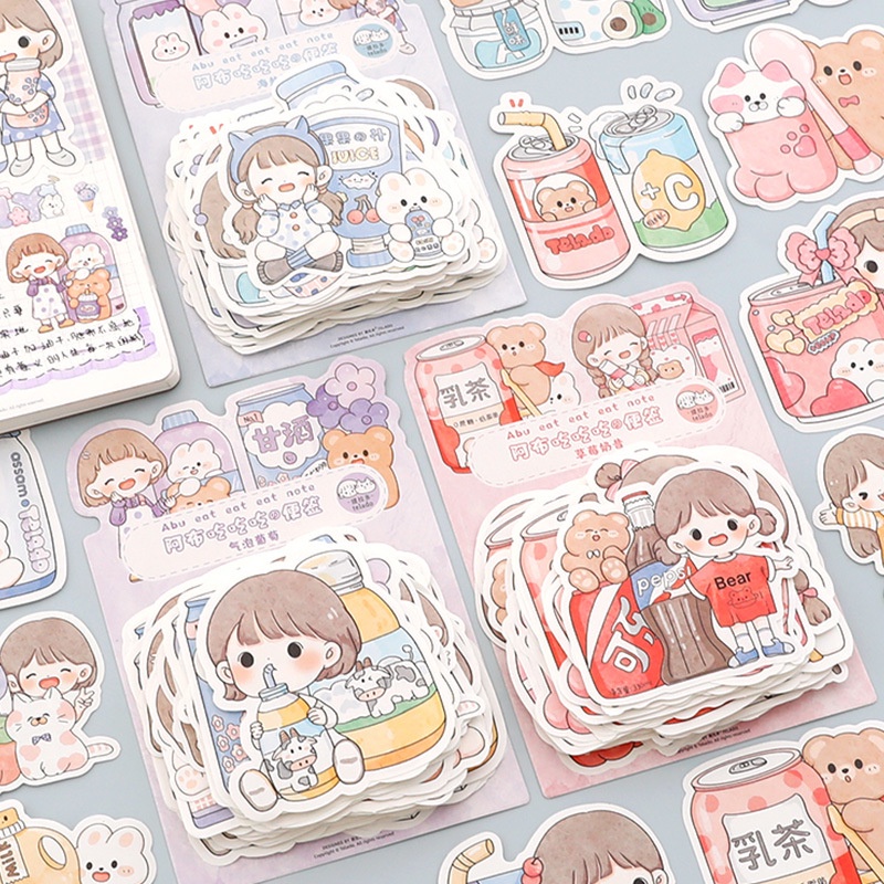 Giấy note ghi chú cute trơn dán hình cô gái chàng trai dễ thương vintage nhiều màu