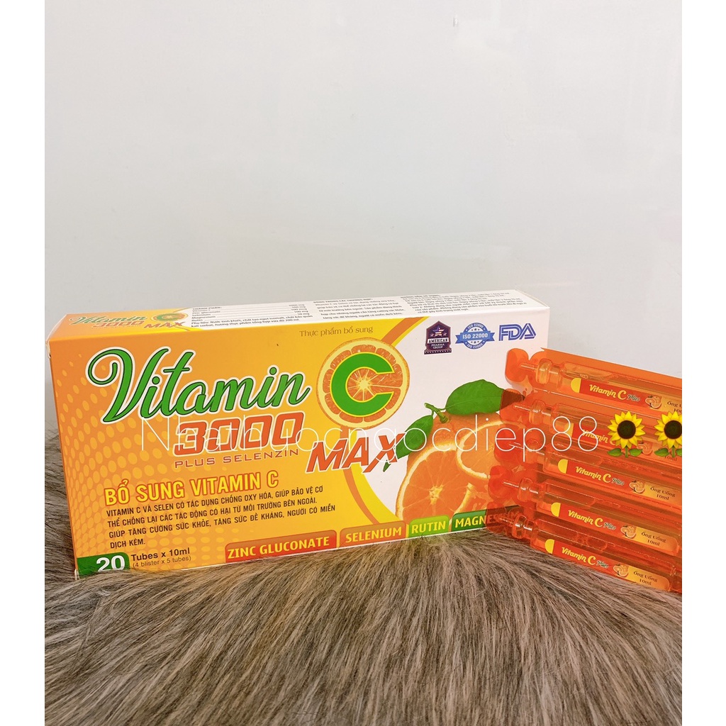 Vitamin C 3000mg Plus Selenxin Max - Bổ sung Vitamin C,zin C giúp tăng cường sức đề kháng cho trẻ từ 6 tháng tuổi