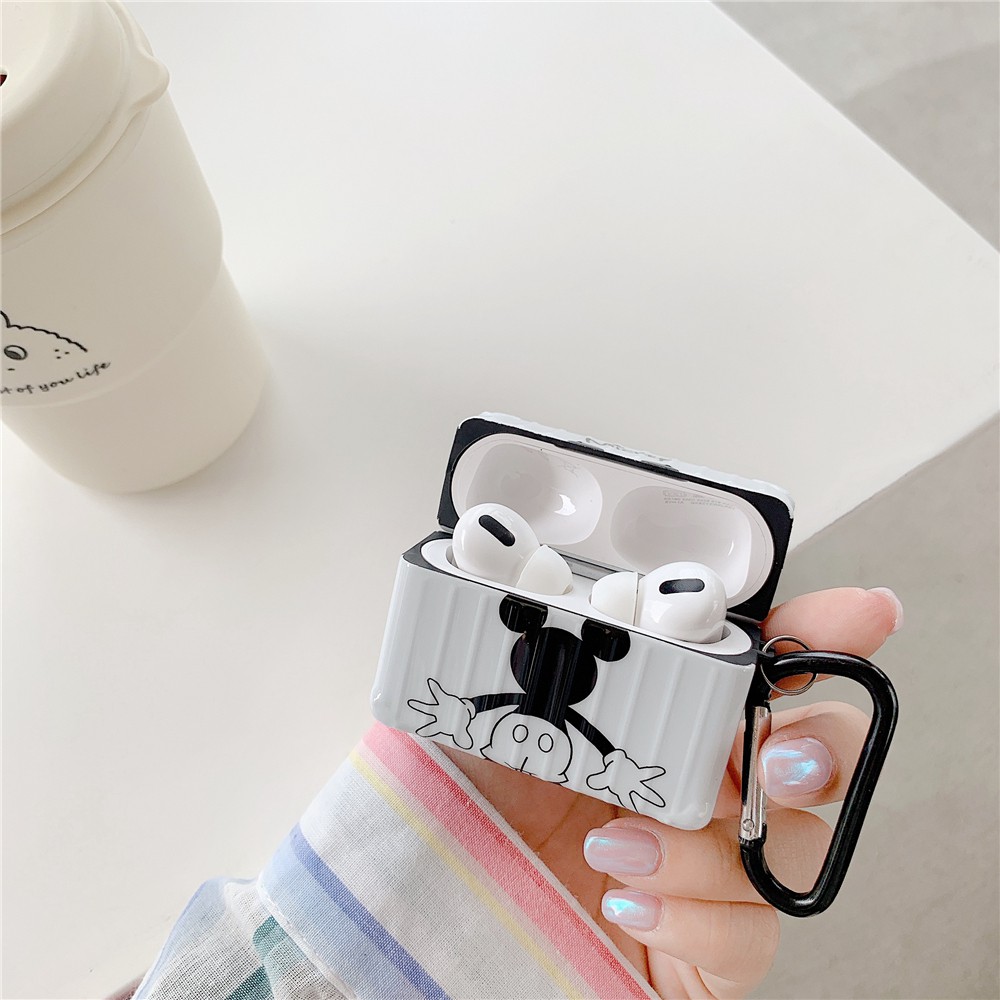 Vỏ Bảo Vệ Hộp Đựng Tai Nghe Airpods Pro Hình Chuột Mickey Có Dây Đeo Chống Thất Lạc Ốp