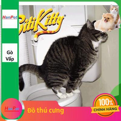 Hanpet.GV- Dạy mèo đi vệ sinh bồn cầu (LOẠI CÓ HỘP GIẤY) nắp bồn cầu cho mèo, huấn luyện mèo đi vệ sinh đúng chỗ / WC