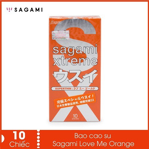 Bao Cao Su SAGAMI [CHÍNH HÃNG][2 Hộp 20bao] LOVE ME ORANGE, BCS SAGAMI Siêu mỏng, co giãn linh hoạt, nhập cuộc ngay