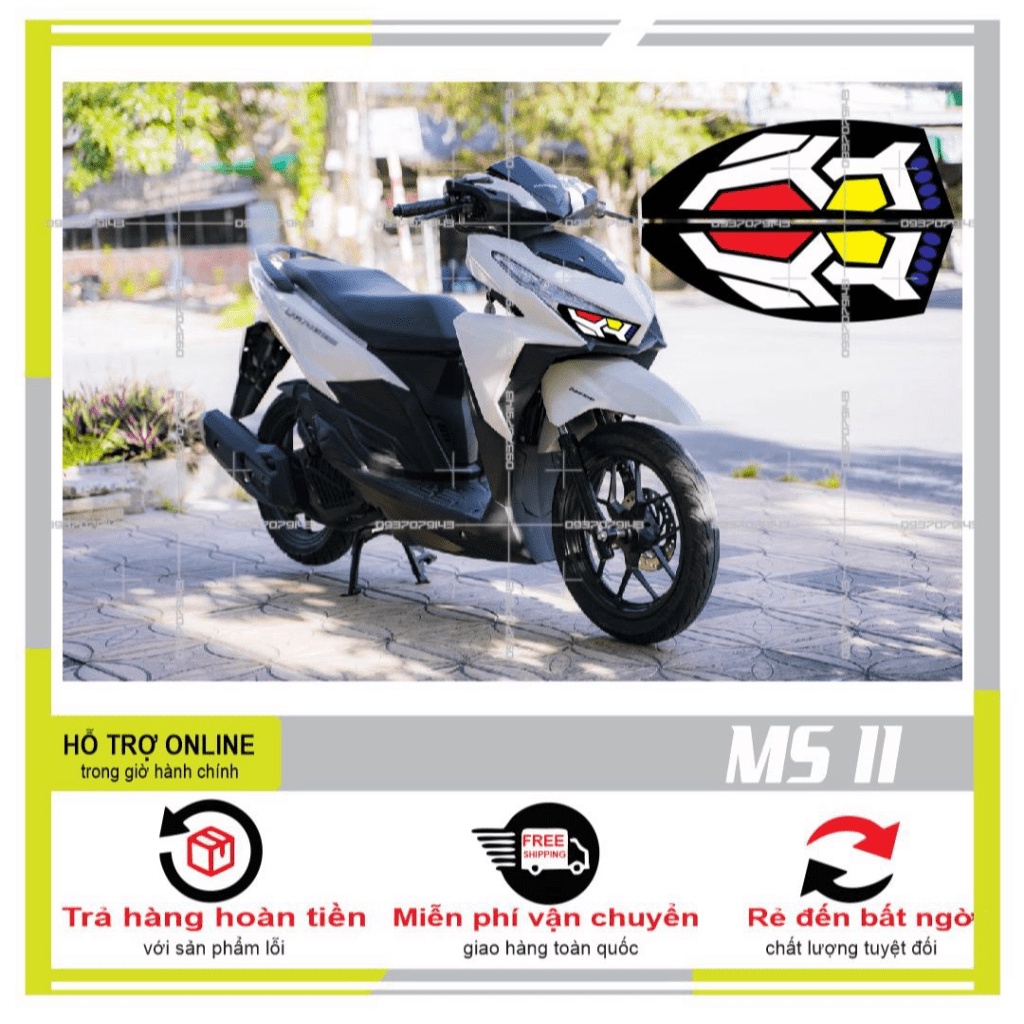 TEM DÁN ĐÈN SƯƠNG MÙ XE VARIO 2017 (DECAL TRONG SUỐT) MS 11 - SHINDECAL2