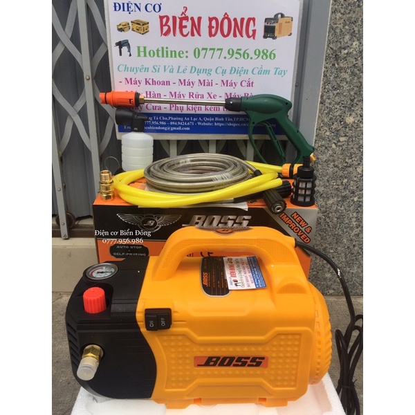 Tặng bình bọt tuyết 99k Máy rửa xe BOSS 3000W chỉnh áp NHẬT BẢN tặng đấy đủ bình bọt và ống dài