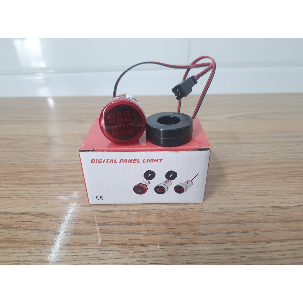 Đèn báo vôn kế volt - ampe kế hình tròn 22mm AC 50-500V 0-100A