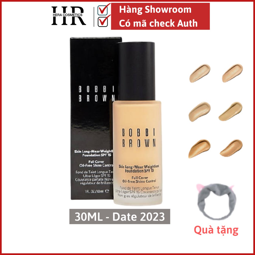 Tem chính Hãng- Kem Nền Lâu Trôi Bobbi Brown Skin Longwear Weightless Foundation SPF15-30ml- N032 Sand- N042 Beige