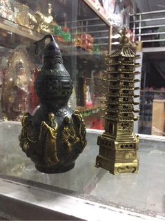 Hồ lô bát tiên đồng đen (giả cổ)