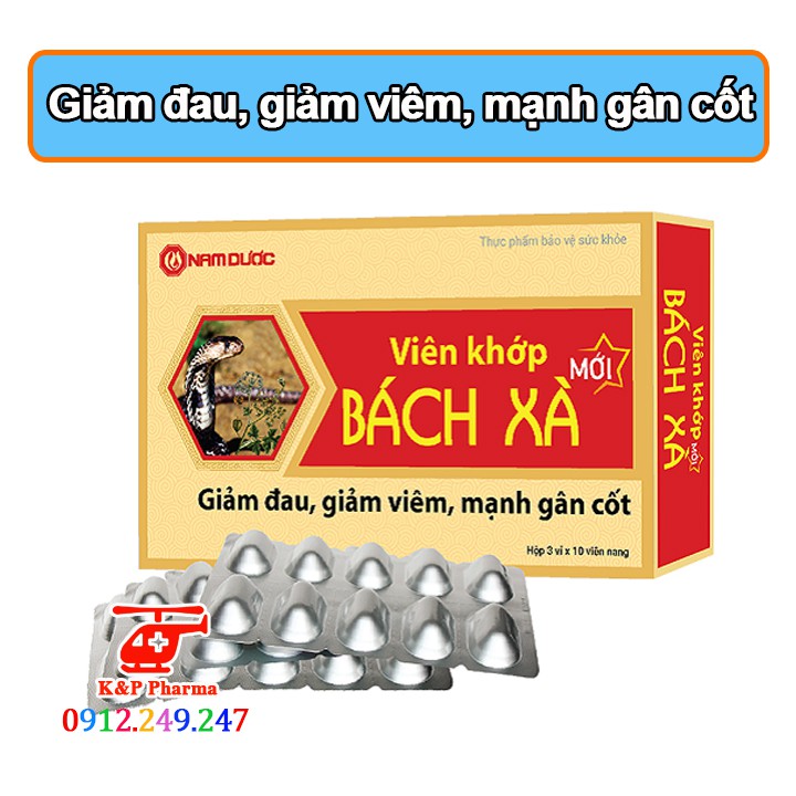 ✅ (CHÍNH HÃNG) Viên khớp Bách Xà mới - Giảm viêm khớp, sưng đau khớp, thoái hóa cột sống