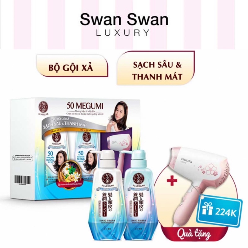 Combo Dầu Gội Megumi Tặng Máy Sấy Tóc Phillip
