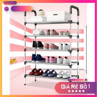 Kệ Giày Dép 5 Tằng Khung Inox Lắp Ghép-THANH LÝ RẺ GIẬT MÌNH