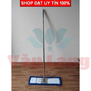 Chổi lau nhà công nghiệp sợi san hô khung Inox 60cm x 17  cm  .Cán thẳng inox dài ~1m45