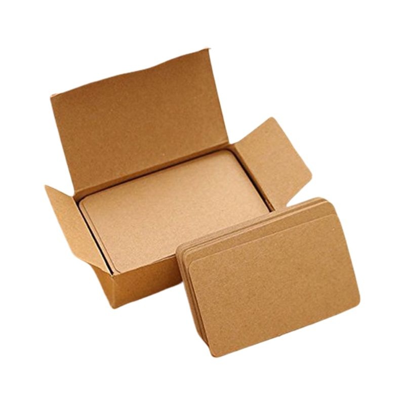 Set 100 tấm thẻ kèm hộp giấy kraft nhiều màu sắc dùng ghi lời nhắn quà tặng cho lễ giáng sinh/ lễ tình nhân