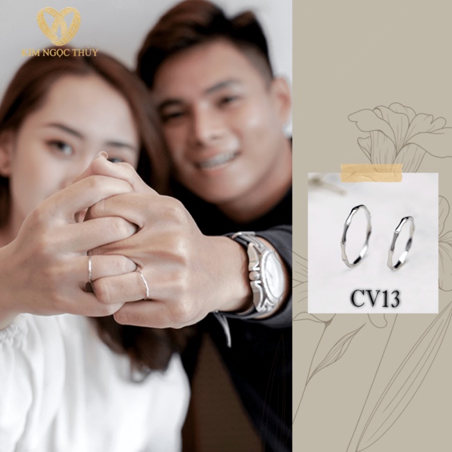 Nhẫn Cặp Sang Trọng Nam Nữ Kim Ngọc Thủy 10k Cao Cấp CV13