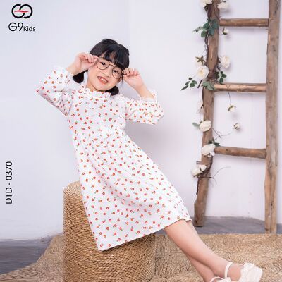 Đầm tay dài  0370 G9moza với chất liệu Kate tạo phong cách Đến trường, đi chơi Xinh xắn, đáng yêu