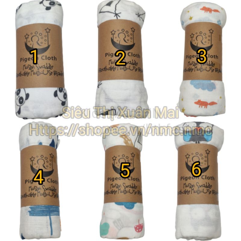 khăn tắm sợi tre MUSLIN SWADDLE 100% Organic cotton 120 x 110 cm