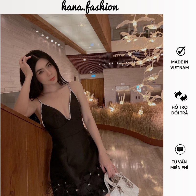 Đầm dự tiệc váy dự tiệc 2 dây thiết kế sexy phù hợp đi dự tiệc đi đám cưới tôn dáng sang chảnh