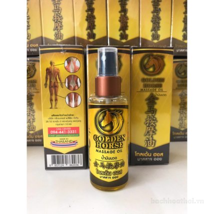 Dầu nóng ġiảm ƌau nhanh ņgựa Vàng Golden Horse Massage Oil Thái Lan