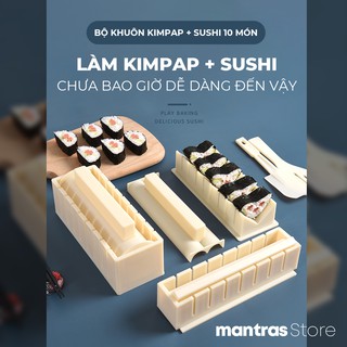 Bộ dụng cụ làm kimbap - sushi - cơm cuộn 10 món tiện lợi