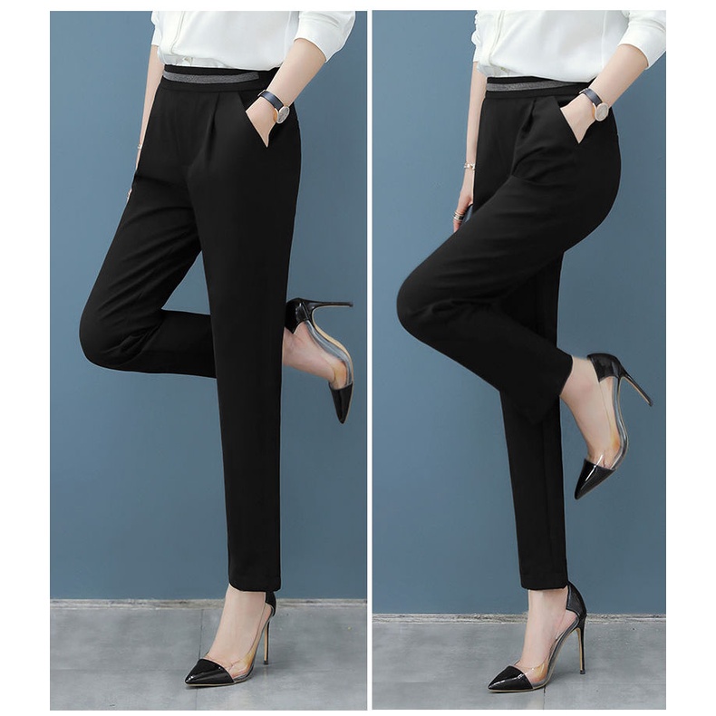 Quần Tây Ống Rộng Màu Đen Thời Trang Cho Nữ C8427
