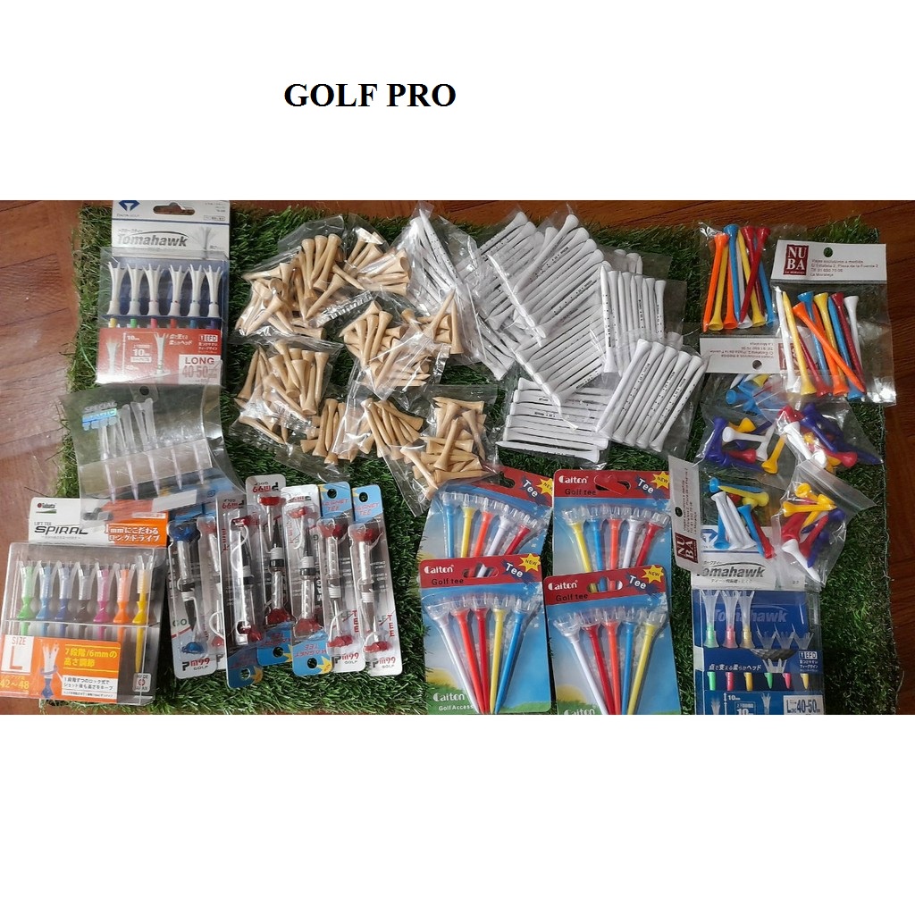 Tee golf gỗ dài màu trắng cứng cáp chắc chắn túi 10 chiếc TH002