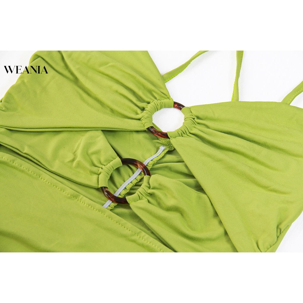 Đầm Dáng Ôm Xếp Ly Dây Đan Chéo Gợi Cảm D0329