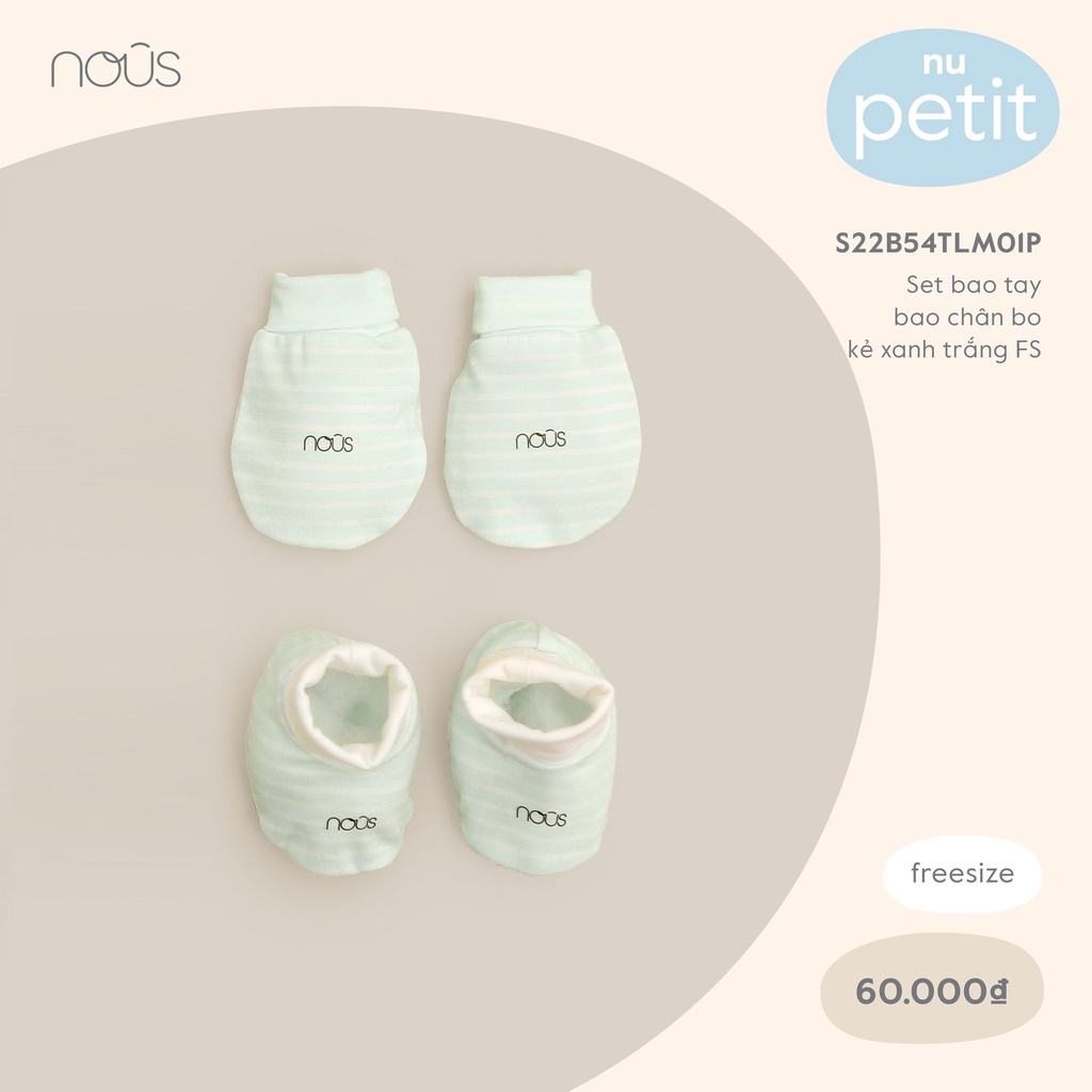 [FULL] Set Phụ Kiện Cho Bé Sơ Sinh -  1 Bao Tay Nous - 1 Bao Chân Nous - 1 Mũ Nous (Size Sơ sinh Newborn) đủ màu - Nous