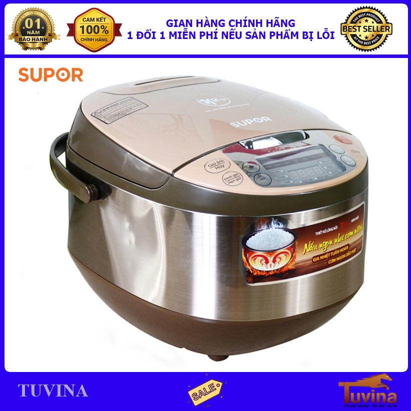 Nồi Cơm Điện Tử Supor 1.8L 1.8 Lít CFXB50FC33VN-75 - Lòng Niêu - Hàng Chính Hãng (Bảo Hành 12 Tháng)