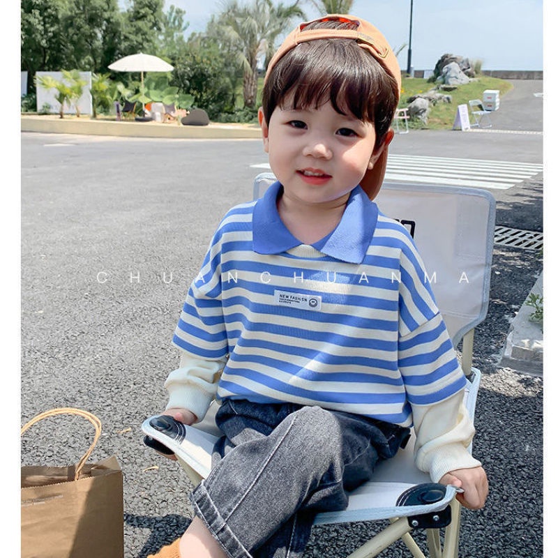 Áo thun tay dài kẻ sọc thời trang cho bé