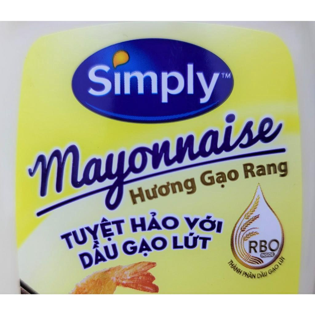 SIMPLY (chai 230g) SỐT MAYO HƯƠNG GẠO RANG (chua béo) Mayonnaise with Fried Rice Flavor