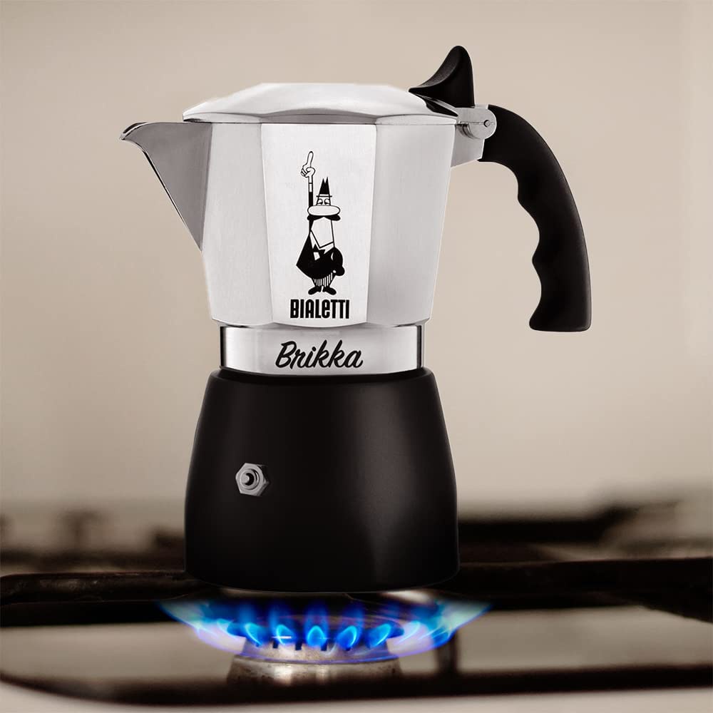 Ấm pha cà phê Bialetti Brikka 4 tách ấm đun bếp gas van áp suất độc quyền