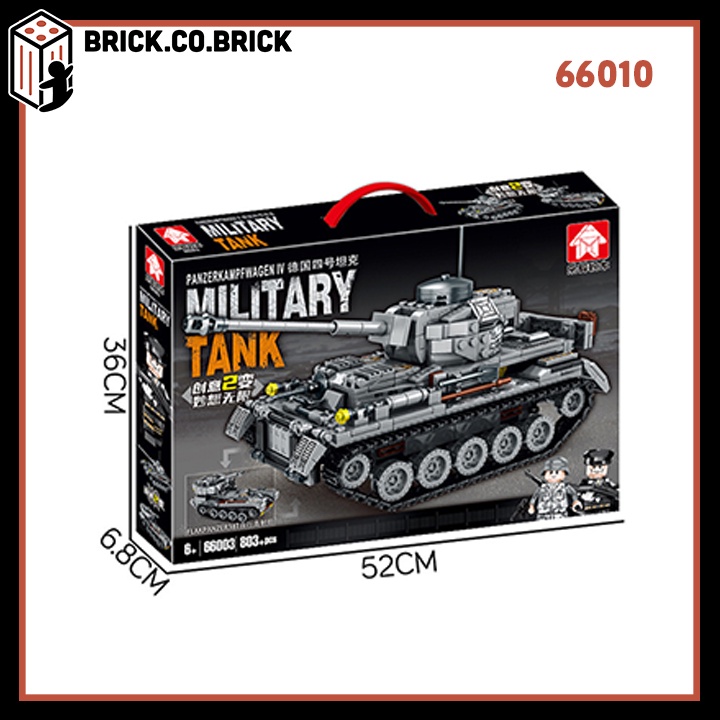 Mô hình Lắp ráp Đồ chơi Xe tăng Quân đội Đức Military Tank Army Thế chiến 66003