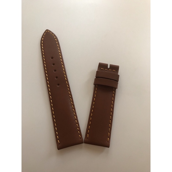 Dây da đồng hồ nam màu nâu da bò thật đủ size 18m/20m/22m