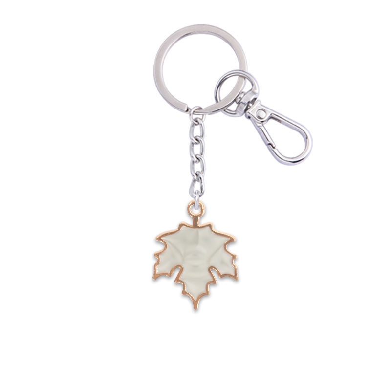 Móc Khóa Kim Loại Hình Lá Phong Đơn Giản Thanh Lịch Dễ Phối Trang Trí