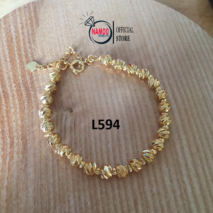 Lắc Tay Nữ, Lắc Bạc Nữ mạ vàng 24k Cao cấp L248 Namoo Jewelry