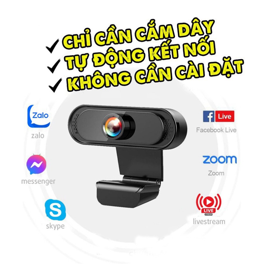 ☘️[QUAY CHỮ CỰC RÕ] Webcam máy tính FullHD 1080p Có Mic Thu âm rõ nét - Thu hình cho máy tính, pc, TV, để bàn - Rõ nét