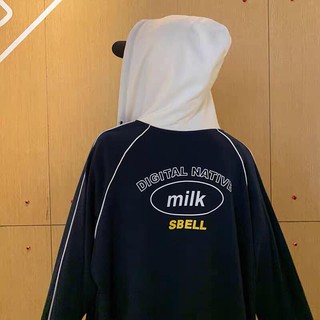 Áo Hoodie zip Milk