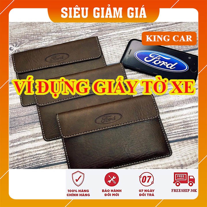 Ví đựng giấy tờ xe ô tô, giấy đăng kiểm dập logo cao cấp loại 1- Logo theo dòng xe - Shop KingCar