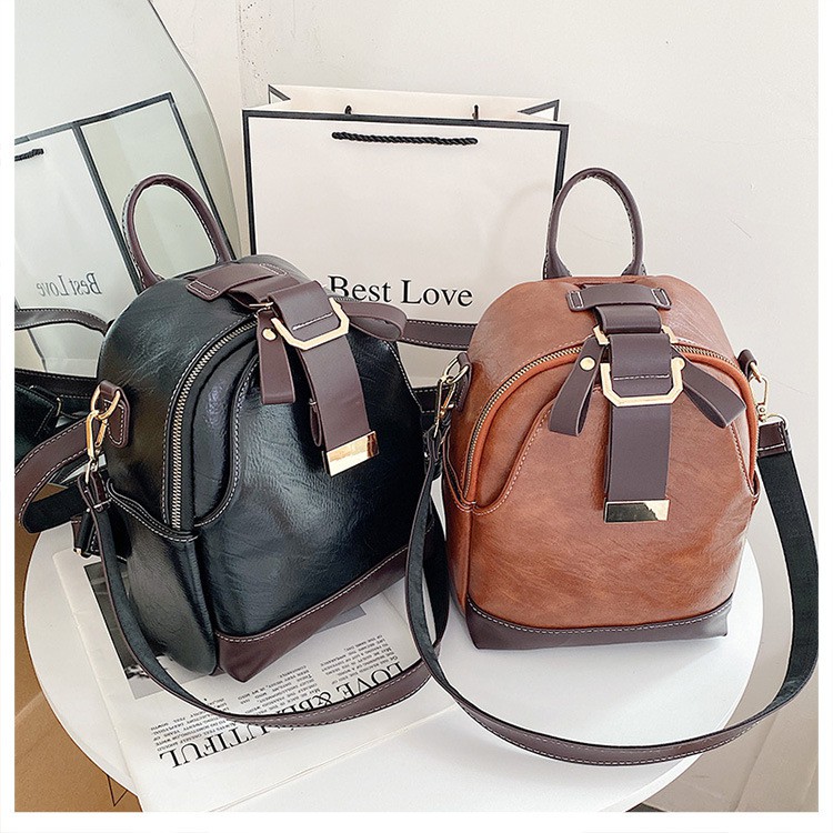 Balo Nữ Mini Túi đeo chéo Hàn Quốc nhập khẩu Da Mềm Nhiều Ngăn Tiện Dụng