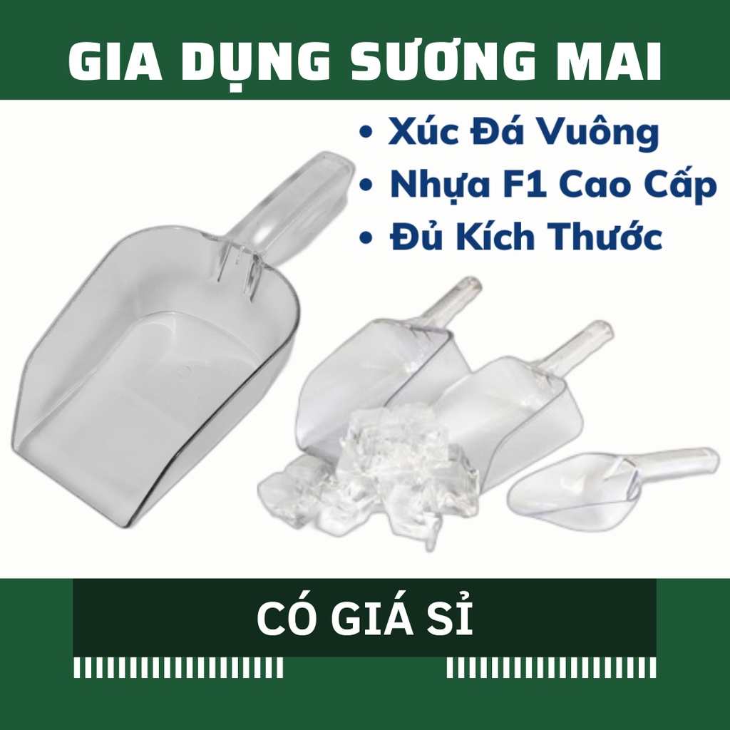 Xúc Đá Nhựa F1 Cao Cấp, Xẻng Xúc Nhựa Mica Trong Suốt, múc đong gạo
