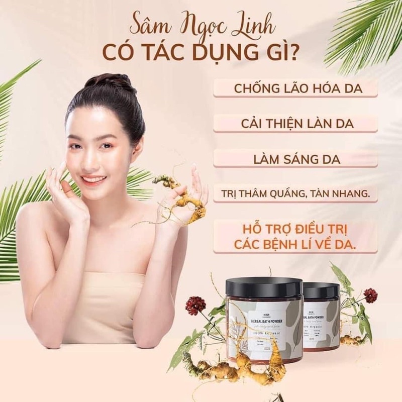 Bột Tắm Dưỡng Trắng Da Herbal Bath Powder Bột Tắm Trắng Thảo Dược siêu trắng mềm mịn an toàn