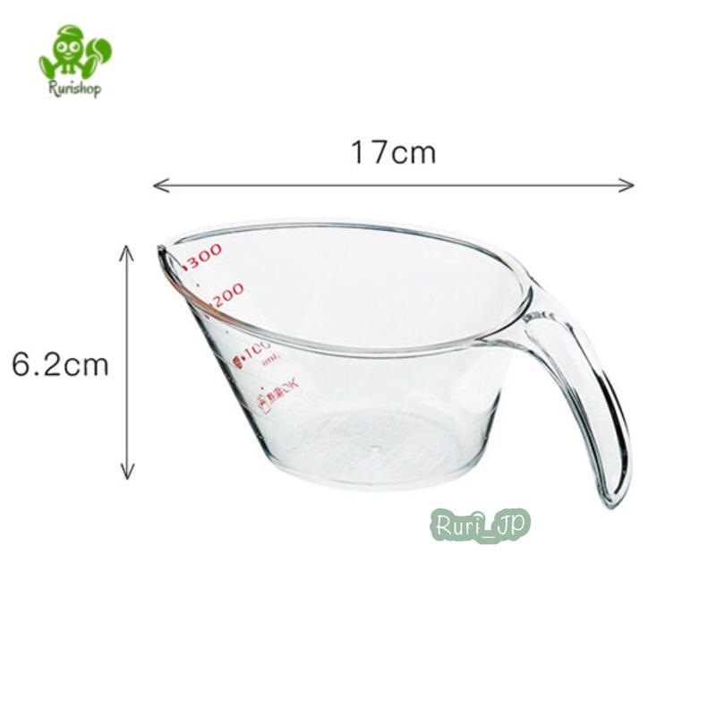 Ca đong chia vạch đo lường làm bếp Inomata Nhật Bản_nhựa cao cấp trong suốt (300ml) chịu nhiệt