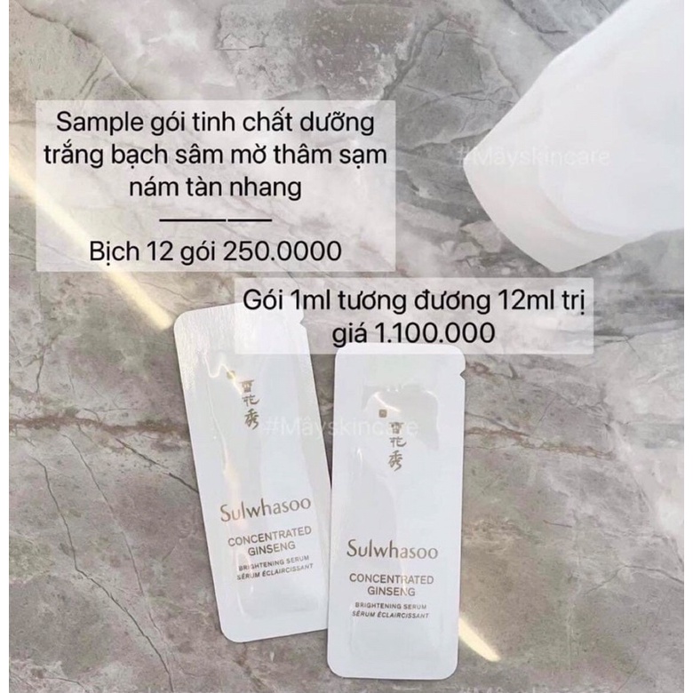 1 gói 1ml tinh chất dưỡng trắng Sulwhasoo serum Sulwhasoo bạch sâm dưỡng trắng da mờ nám 1ml